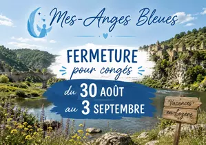 Fermeture pour congés du 30 août au 3 septembre inclus