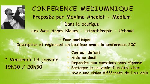 Conférence médiumnique de Maxime Ancelot - 13 janvier 2023 à 19h30